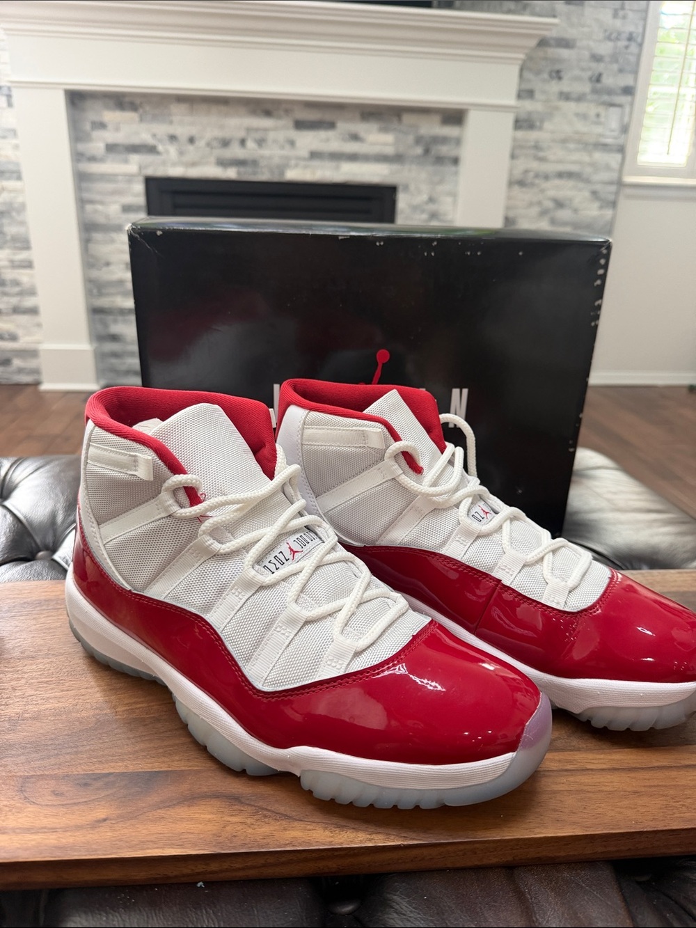 Jordan Retro 11 Men's High Top Sneakers - White & Red